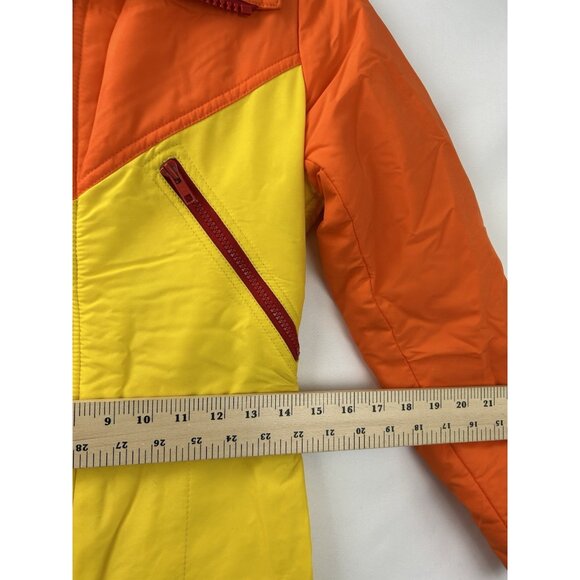Vintage 70's Spinnerin by Gusti Womens Medium Ski Suit One Piece Orange/Yellow - Picture 11 of 16